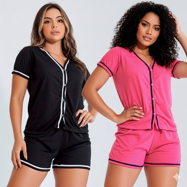 Kit 02 Pijamas americanos blogueirinha pijama amamentação
