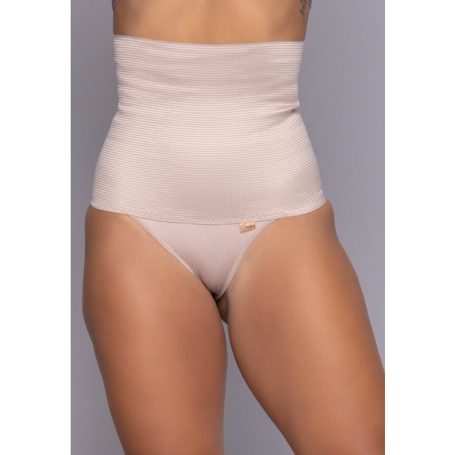 Calcinha Cinta Modeladora Alta Compressão Redutora 18cm Bege