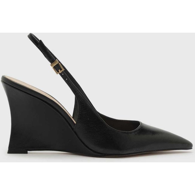 Scarpin Alto Arezzo Salto Anabela Slingback Preto