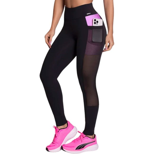 Calça Legging Fitness Com Recortes Bolso na Lateral Selene .