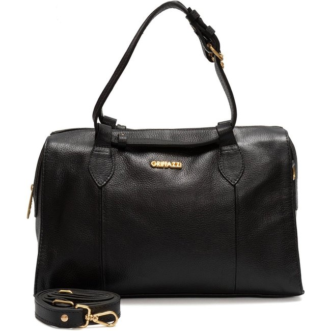 Bolsa Bau de Couro Griffazzi Preta
