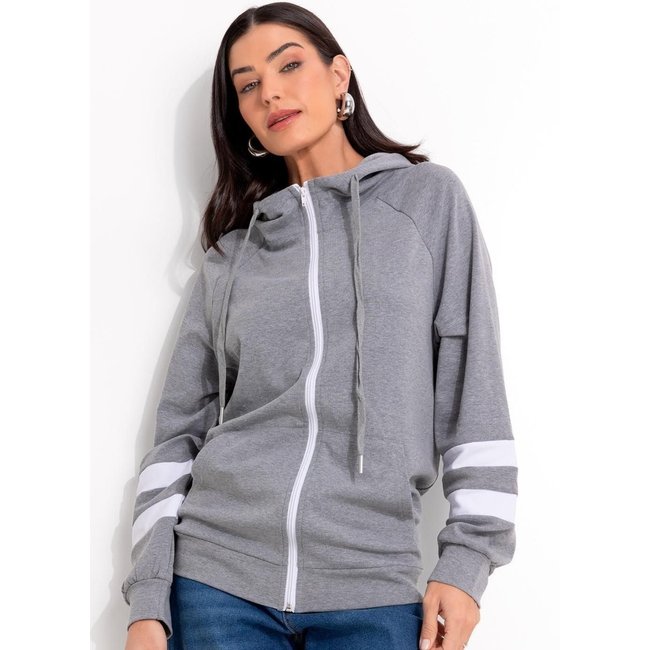 Jaqueta Em Molecotton Cinza Claro Quintess