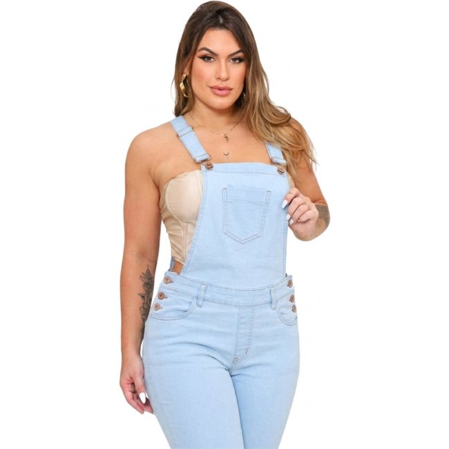 Macacão Feminino Devale Alleppo Jeans Medelin