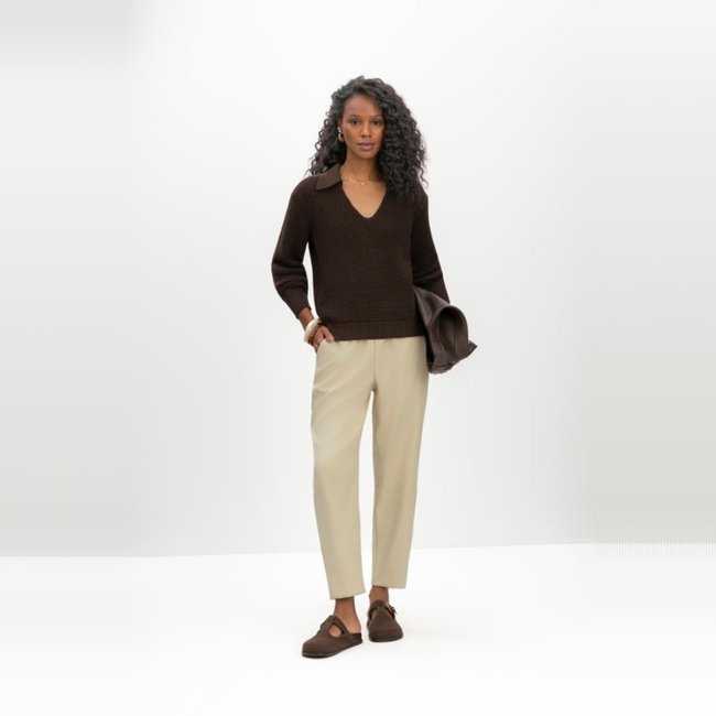 Blusão feminino em tricot Essendi Marrom