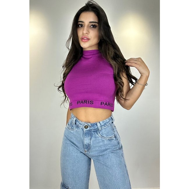 Cropped Tricot PARIS Fúcsia