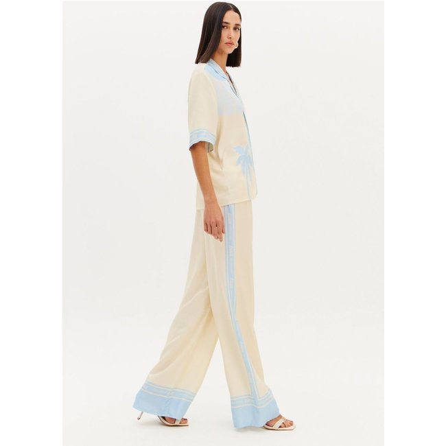 Calça Wide Leg Estampada Cós Com Elástico Sport Easy