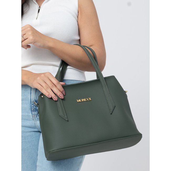 Bolsa Moncci Média Alça transversal e alça de mão Verde Militar