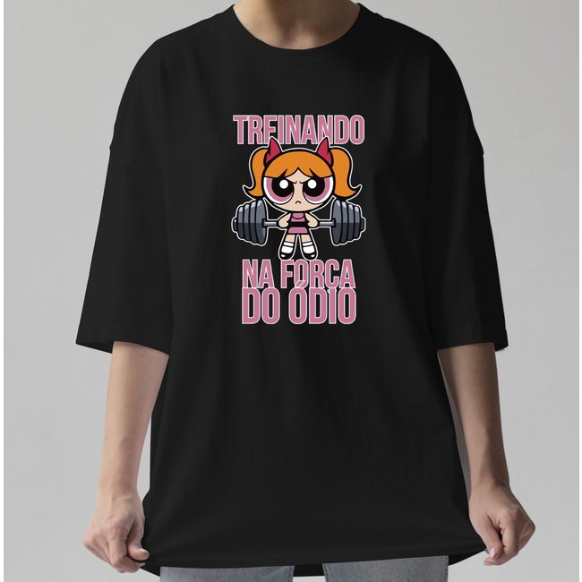 Camiseta Oversized Florzinha TFO Academia Preto