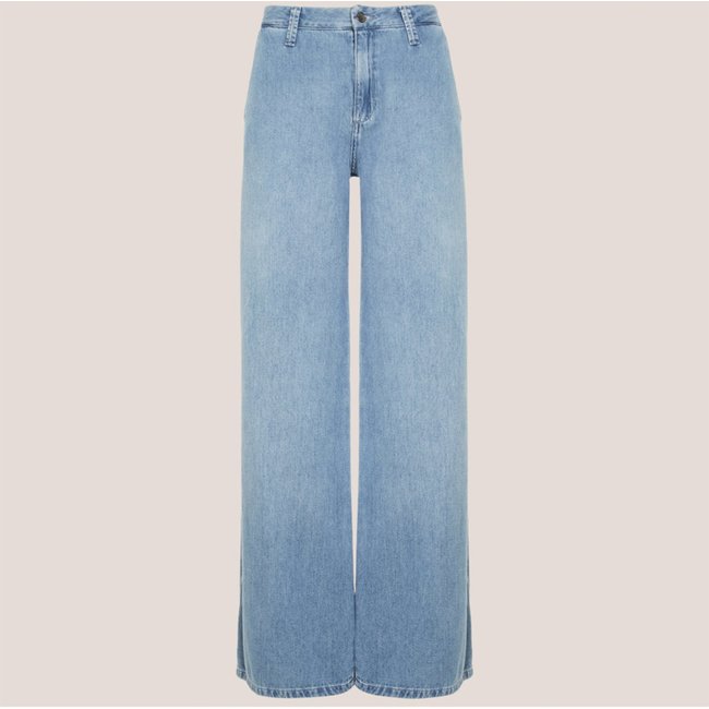 Calça Jeans Dudalina Wide Led Mid Pr26 Azul Feminino