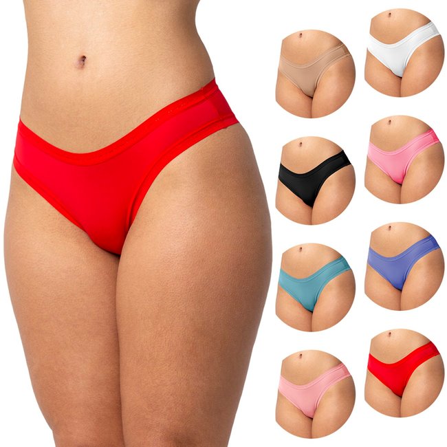 Kit 5 Calcinhas Tetê Variedades Lisas em Poliamida, Tanga Básica Sensual, Conforto Microfibra