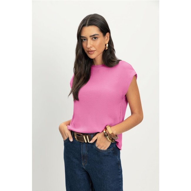 Blusa feminina canelada Essendi -Rosa Rosa