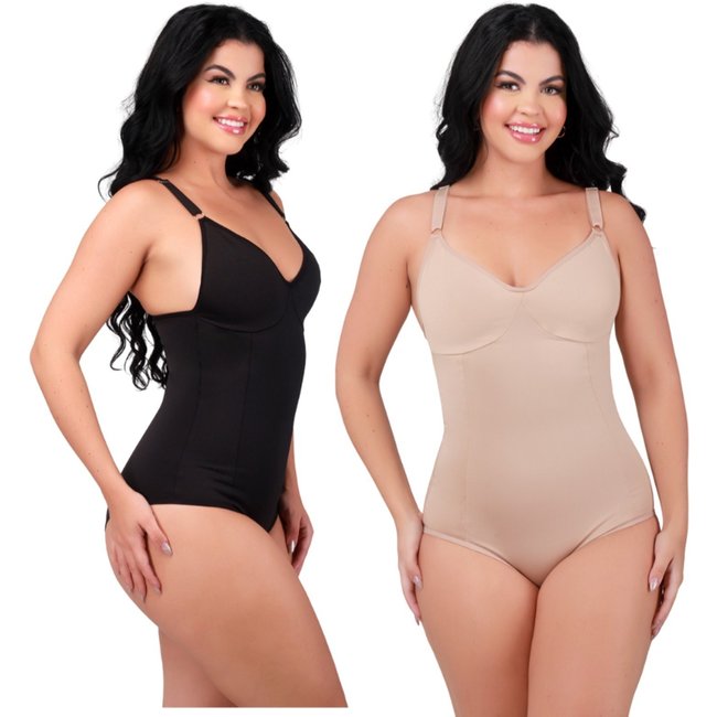 Kit 2 Body Modelador Reflexo Íntimo Suplex Segunda Pele Preto Bege