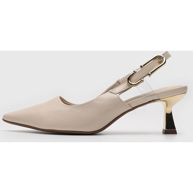 Scarpin Slingback cê Liso Off-White