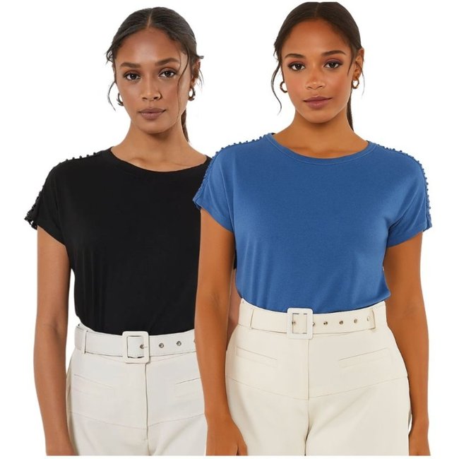 Conjunto 2 Camisetas FMF Femininas Básicas Premium Preto
