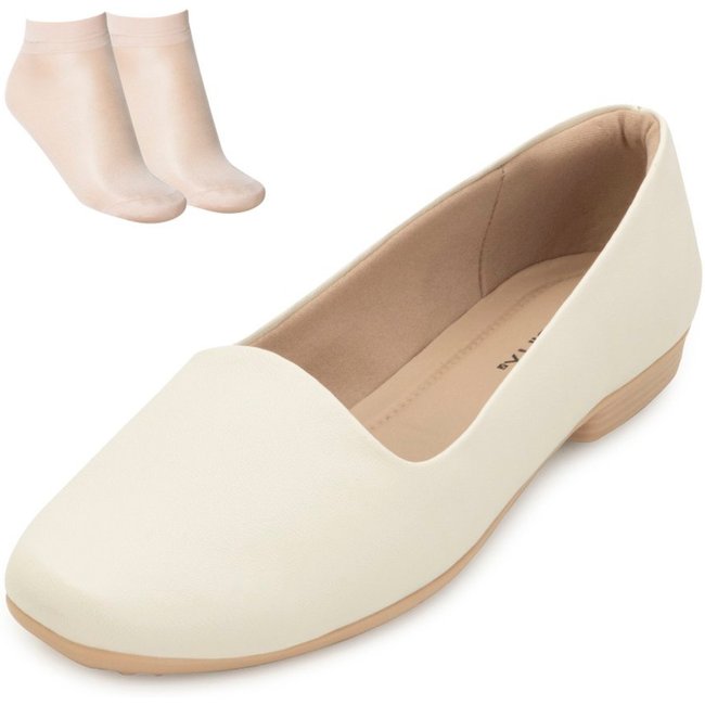 Sapatilha Piccadilly e Meia PD25-25013 Creme