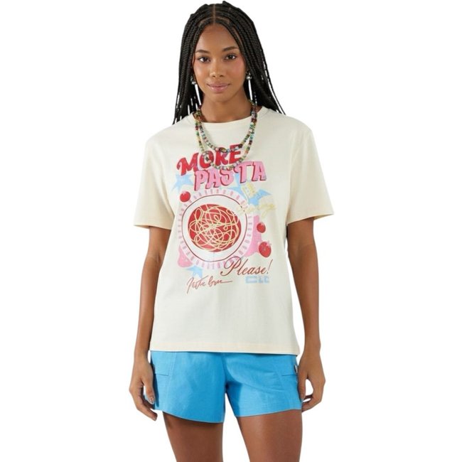 Camiseta Boy Básica Estampada Colcci CLC Bege Italian