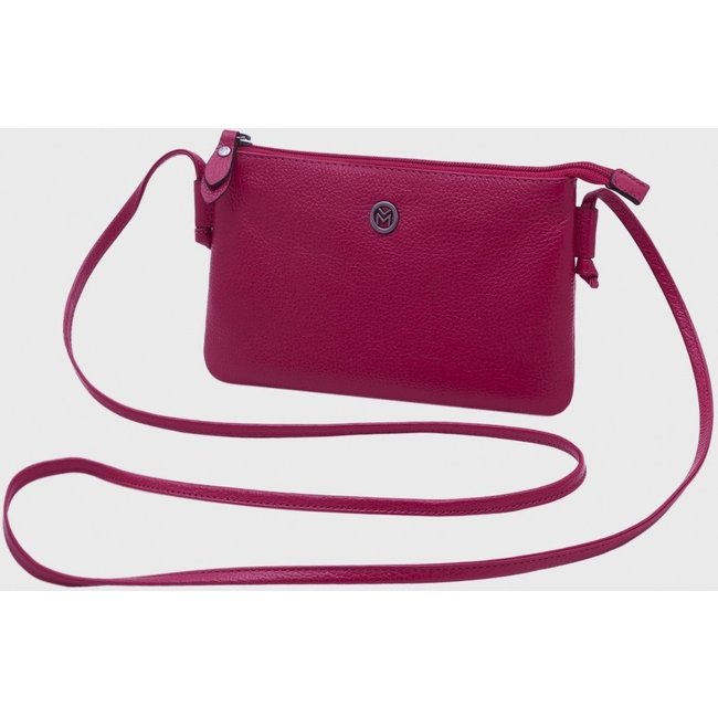 Bolsa Transversal de Couro Mariart Onix Magenta