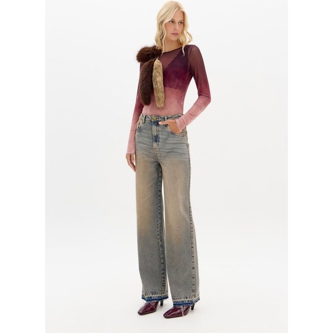Calça Jeans Full Length Com Cintura Alta Lança Perfume