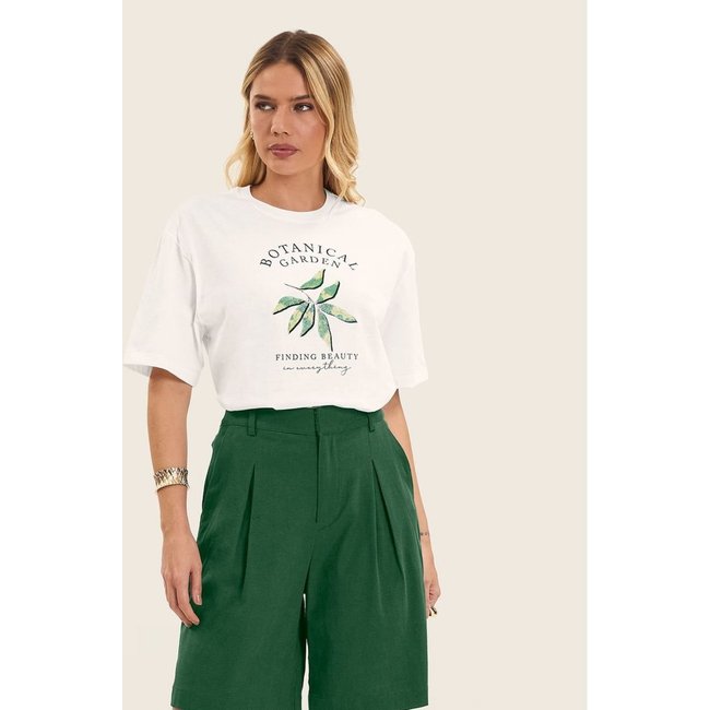 Camiseta Feminino Manga Curta Meia Malha Endless Bege