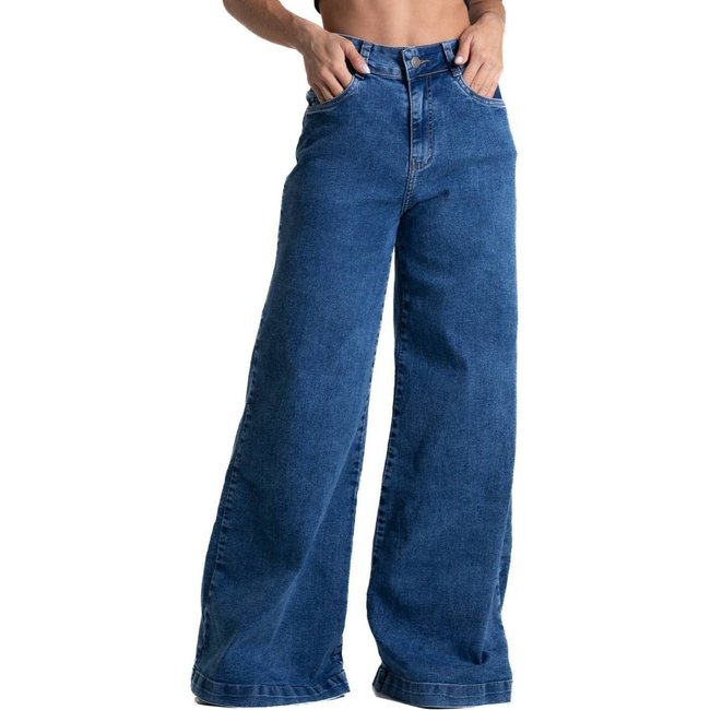 Calça Jeans Sawary Super Wide Leg - 281960 - Azul - Sawary