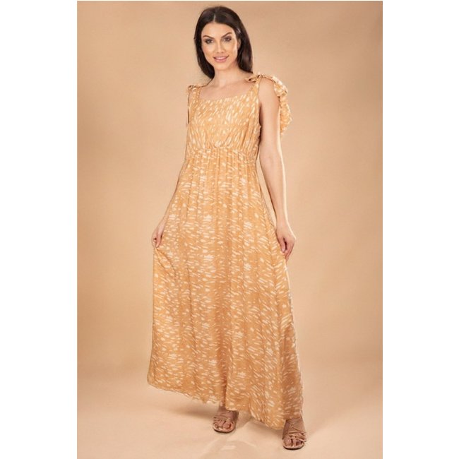 Vestido Longo Apioba Viscose com Amarração no Ombro Dunas Do Nordeste