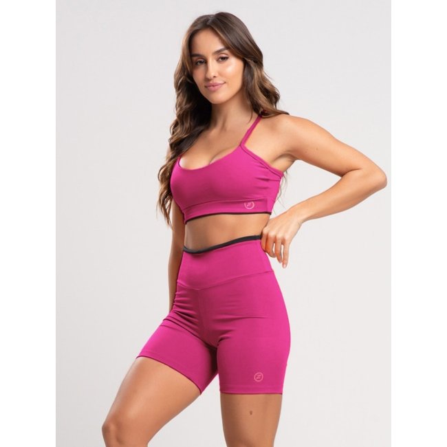 Conjunto Fit One Element Poliamida Short e Top com bojo removível Magenta