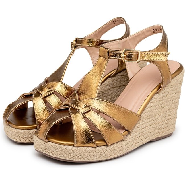 Sandalia Anabela Plataforma Corda 190100 Floater Bronze