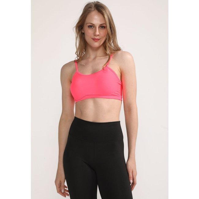 Top Academia D Bell Outlet Fashion Alça Fina Rosa Neon