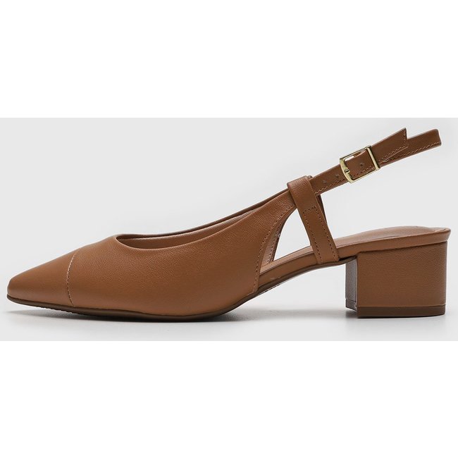 Scarpin Slingback Beira Rio Lisa Caramelo
