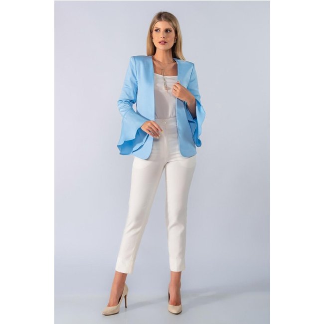 Blazer liso sem botao manga sino Azul