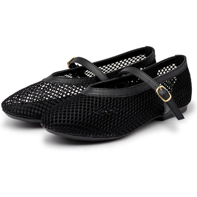 Sapatilha De Tela Feminina Tendência Bico Redondo 5400 Preta Hannah Footwear