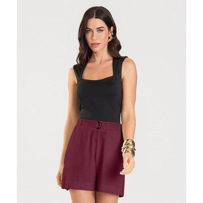 Shorts Feminino Com Cinto Dianna Vermelho