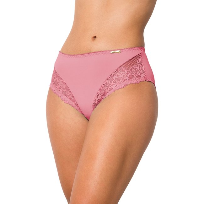 Tanga Gabi Lingerie Cintura Alta Detalhes em renda nas laterais Forro 100% Algodão Confortável Magenta