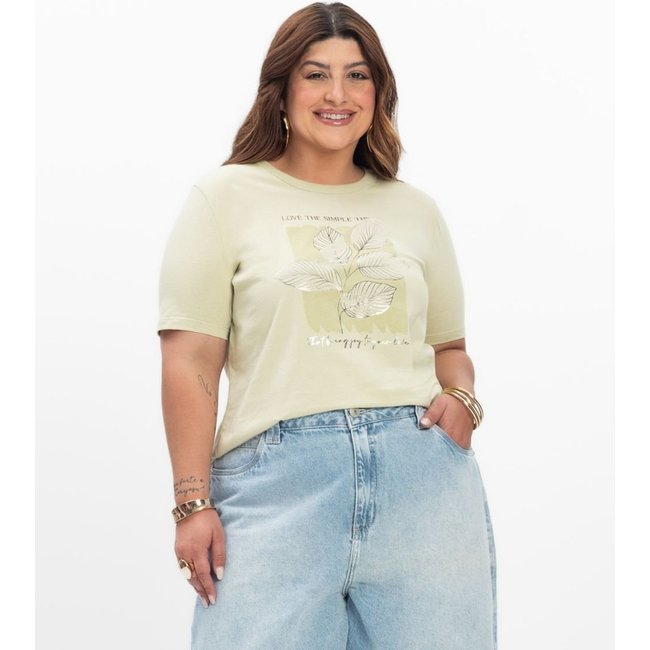 Camiseta Feminina Plus Size Secret Glam Verde