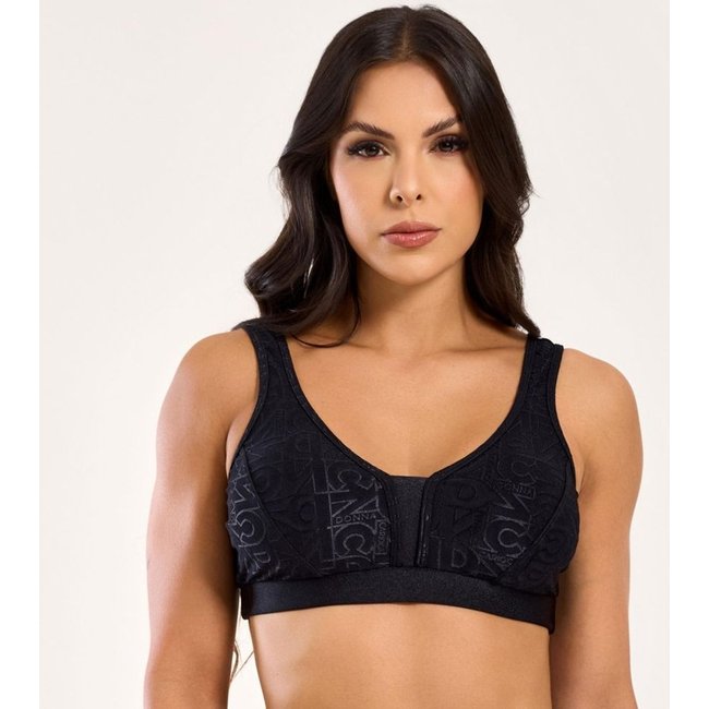 Top j Winner Dnnc Basics Preto Texturizado Com Bojo Donna Carioca