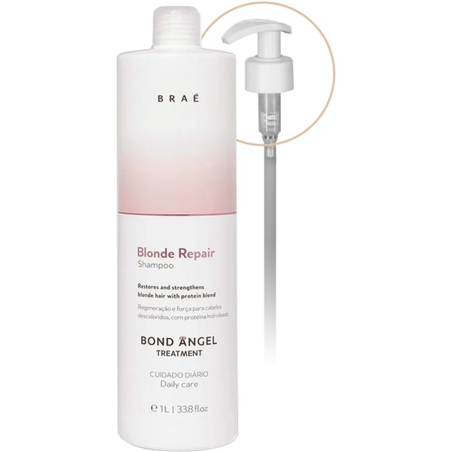 Kit Braé Blond Repair Shampoo Litro e Válvula Pump (2 produtos)