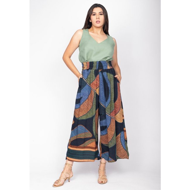 Calça Pantacourt Amazonia Vital Elastic Embaú Estampa Aurora Noturna