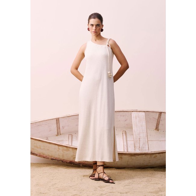 Vestido CaCay Longo Alça Corda Off-White