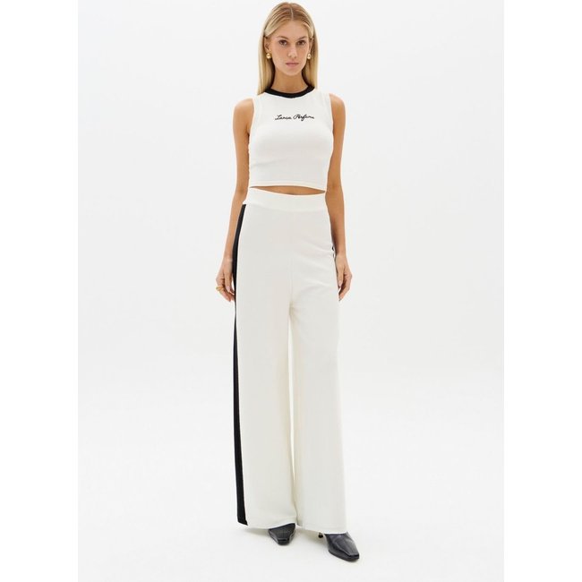 Calça Wide Leg Tricô Com Cintura Alta Lança Perfume