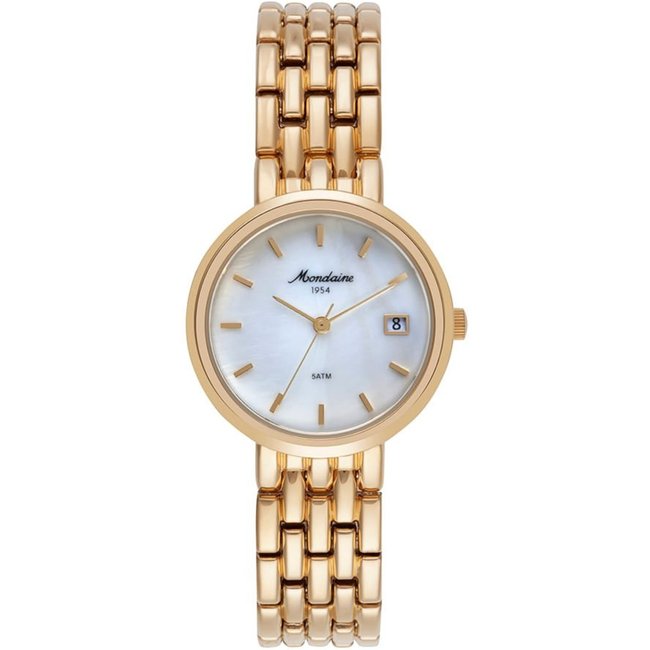 Relogio Feminino Mondaine Dourado Com Calendário Madreperola Mondaine