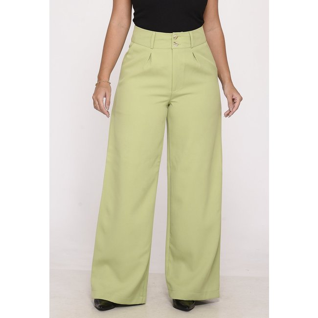 Calça Pantalona Macaw Alfaiataria Feminina Social Verde
