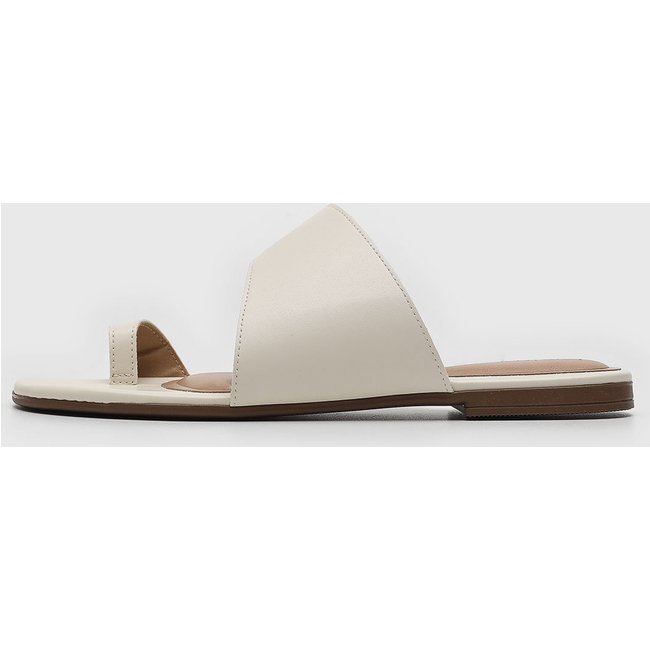 Rasteira Feminina Beira Rio Tiras Quadrada Off-White