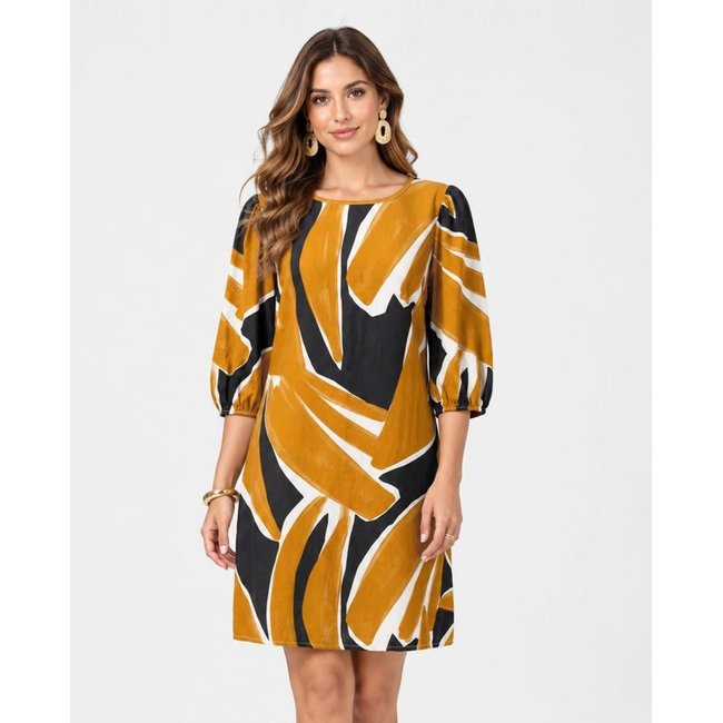 Vestido Midi Com Manga Flare 3/4 Infinita Cor Preto