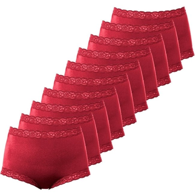 Kit com 10 Calcinhas Alta Safira Demillus 57330 Vermelho