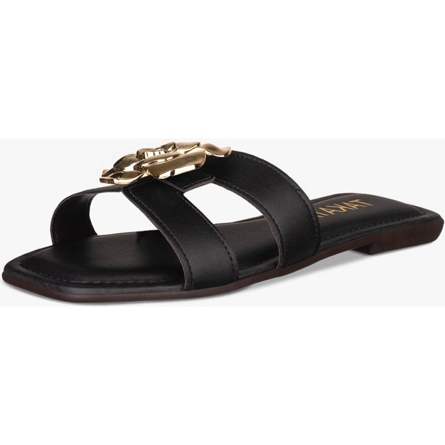 Rasteira Feminina H Takata Flor Dourada Preto