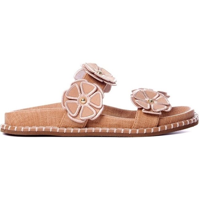 Tamanco Flatform Pixolé Flores Ambar Incolor