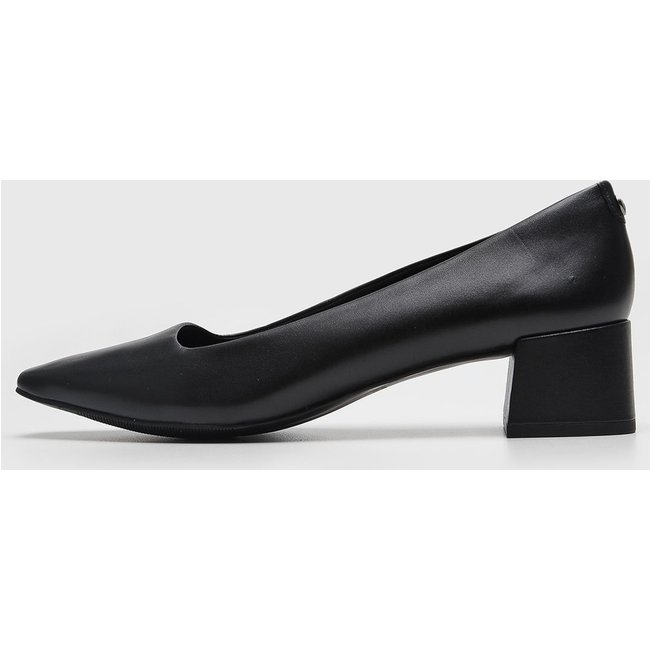Scarpin Feminino Loucos e Santos Salto Bloco Ponta Quadrada Preto