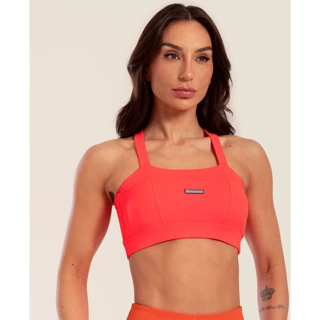 Top Faixa Com Recortes Rosa Rosa Star Poliamida Com Bojo Donna Carioca