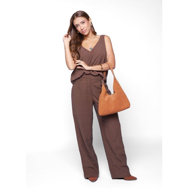 Bolsa Shoulder Hobo Couro Mariart Cajuzinho Caramelo