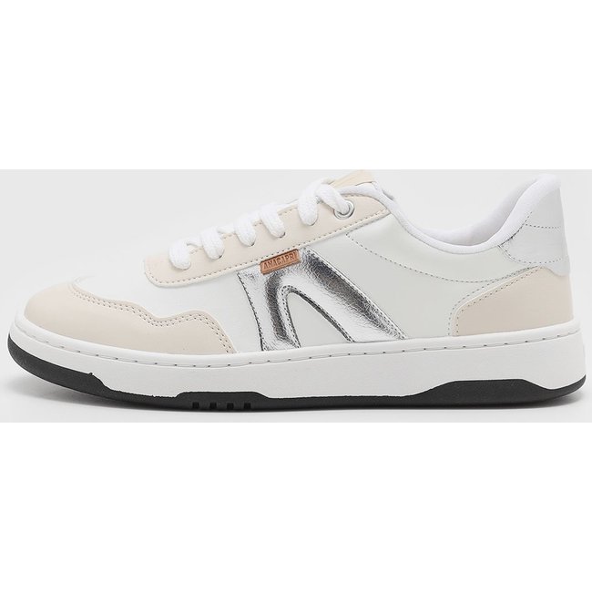 Tênis Feminino Anacapri Cadarço Detalhe Prateado Branco e Bege